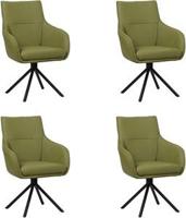 Set van 4 Groene leren industriële draaibare eetkamerstoelen Fancy - Toledo Leer Apple Green (groen leer) - thumbnail