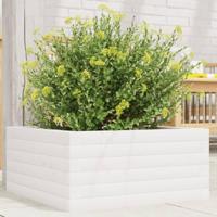 VidaXL Plantenbak 50x50x23 cm massief grenenhout wit - thumbnail