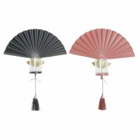 Kaarshouder DKD Home Decor 8424001833344 Waaier Zwart Gouden Terra cotta Kristal Ijzer 35 x 9 x 35 cm (2 Stuks) - thumbnail