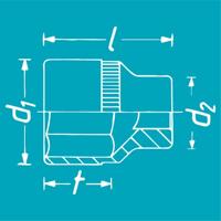 HAZET Dopsleutel 900-18 · 1/2 inch (12,5 mm) vierkant hol · Buiten-zeskant-tractieprofiel · SW 18 mm - thumbnail