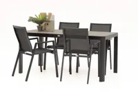 Trestino diningset gironde 161 nancy antraciet - thumbnail