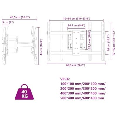 VidaXL Tv-muurbeugel 37-80 inch scherm 40 kg max vesa 600x400 mm