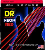 DR Strings NRE-10 Hi-Def Neon Red Medium 10-46 elektrische gitaarsnaren - thumbnail