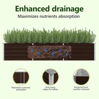 Plantenbak verhoogd 240x80x45 cm gegalvaniseerd staal bruin - thumbnail