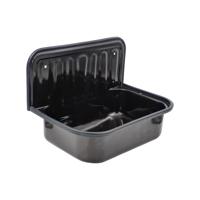 Uitstortgootsteen Best Design Suula Geëmailleerd Plaatstaal 50x33 cm Met Stootrand Zwart - thumbnail