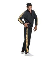 Rapper Outfit Zwart/Goud Volwassenen 2-Delig - thumbnail