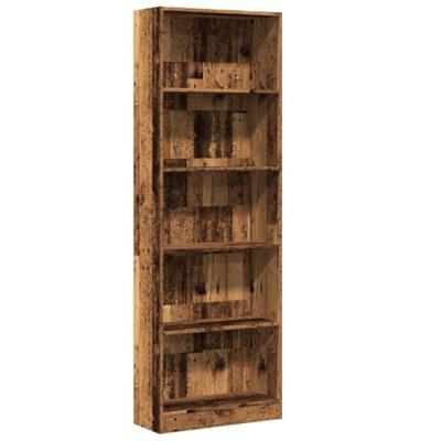 Boekenkast 60x24x176 cm bewerkt hout oud houtkleurig Boekenkast 60x24x176 cm bewerkt hout oud houtkleurig