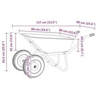Kruiwagen Zilver en Zwart 137 x 60 x 65,5 cm Staal - thumbnail