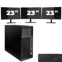 HP Z240 Tower - Intel Core i5-7e Generatie - 8GB RAM - 256GB SSD - Windows 11 + 3x 23 inch Monitor - thumbnail