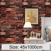 Amerikaanse rode bakstenen creatieve 3D steen baksteen decoratie behang Stickers slaapkamer woonkamer muur waterdicht Wallpaper Roll grootte: 45 * 10 - thumbnail