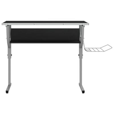 Tekentafel 110x53x(58-87) cm bewerkt hout en staal zwart/grijs