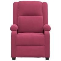 Massagestoel elektrisch fluweel wijnrood - thumbnail