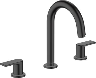 Hansgrohe Wastafelmengkraan Vernis Shape 3-Gats Met Trekwaste Mat Zwart