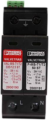 Phoenix Contact 2800186 VAL-MS-T1/T2 335/12.5/1+1-FM Overspanningsveilige afleider Overspanningsbeveiliging voor: Verdeelkast 12.5 kA 1 stuk(s) Phoenix Contact 2800186 VAL-MS-T1/T2 335/12.5/1+1-FM Overspanningsveilige afleider Overspanningsbeveiliging voor: Verdeelkast 12.5 kA 1 stuk(s)