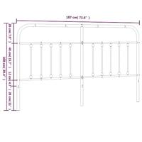 Hoofdbord metaal zwart 180 cm - thumbnail