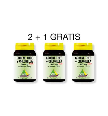 SNP Groene thee chlorella 500 mg 2 + 1 (180 caps) SNP Groene thee chlorella 500 mg 2 + 1 (180 caps)