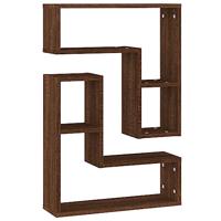 Wandschappen 2 st 50x15x50 cm bewerkt hout bruin eikenkleur - thumbnail