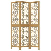 Kamerscherm met 3 panelen massief paulowniahout bruin - thumbnail