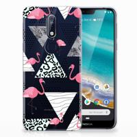 Nokia 7.1 | TPU Hoesje | Flamingo Triangle - thumbnail