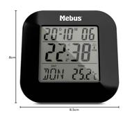 Mebus 51510 Wekker Zendergestuurd Zwart - thumbnail