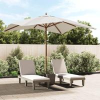 Parasol met houten paal 300x300x273 cm zandkleurig - thumbnail
