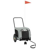 VidaXL Hondenfietstrailer oxford stof en ijzer grijs en zwart - thumbnail