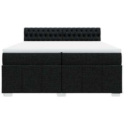 Boxspring met matras stof zwart 160x200 cm