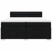 Boxspring met matras stof zwart 160x200 cm - thumbnail