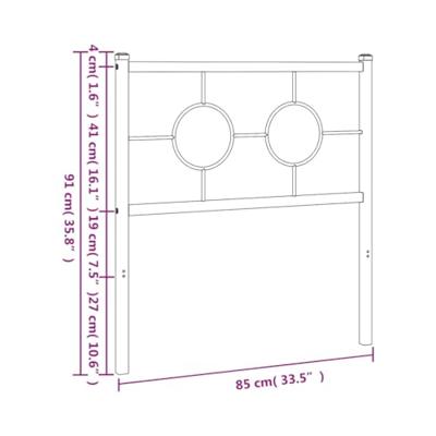 Hoofdbord 80 cm metaal zwart Hoofdbord 80 cm metaal zwart