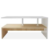 Salontafel 90x59x42 cm spaanplaat eiken en wit - thumbnail