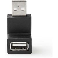 Nedis USB-A Adapter | USB 2.0 | USB-A Male | USB-A Female | 480 Mbps | Rond | Vernikkeld | PVC | Zwart | Doos - CCGB60930BK - thumbnail