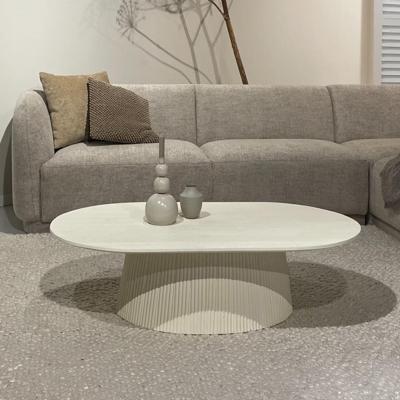 Sohome Ovale Salontafel 'Puck' Mangohout, 120 x 70cm, kleur Ivoor