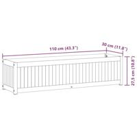 Plantenbak 110x30x27,5 cm massief acaciahout en staal - thumbnail