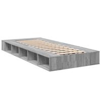 Bedframe bewerkt hout grijs sonoma eikenkleurig 75x190 cm - thumbnail