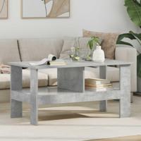 Salontafel Beton Grijs 90 x 50 x 45 cm Bewerkt hout - thumbnail