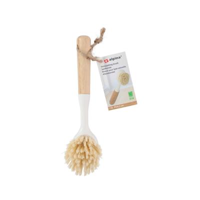Alpina afwasborstel 24x4.5 cm bamboe/crème