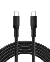 Belkin Eco Gevlochten USB-C to USB-C Kabel 3 m, 240 W - Zachte, flexibele snellaadkabel, Type C Laadkabel voor iPhone 16, Galaxy S25, Pixel 9, MacBook, iPad Pro en meer - Zwart USB 2.0, 3M - thumbnail