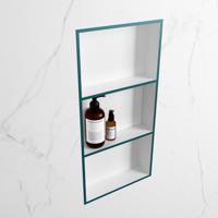 MONDIAZ EASY Nis 59,5x29,5cm in solid surface kleur Smag | Talc. 3 vakken geschikt voor in- of opbouw - thumbnail