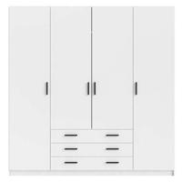 Kledingkast Sprint 4-deurs - wit - 200x196x50 cm - Leen Bakker - thumbnail