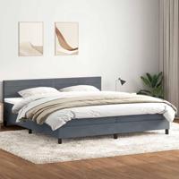 Boxspring met matras fluweel donkergrijs 180x210 cm - thumbnail