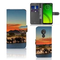 Motorola Moto G7 Power | Telefoonhoesje | Met pasjeshouder | Olifanten - thumbnail