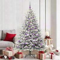 VidaXL Artificial pre-lit kerstboom met ballenset groen 180 cm - thumbnail