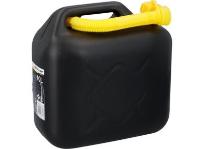 Dunlop Jerrycan 10 Liter - Benzine en Water - UN-Gecertificeerd voor Gevaarlijke Vloeistoffen - Incl. Trechter/Benzineslang - Zwart/Geel