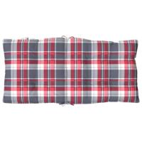 Stoelkussens 6 st lage rug ruitpatroon oxford stof rood - thumbnail