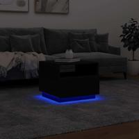 Salontafel met LED-verlichting 50x49x40 cm zwart - thumbnail