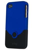 iFrogz iPhone 4 Luxe Originele Hoes Blauw-Zwart Polycarbonaat 2 Schaal Fluweelkleurig Gevoel Metallic Effecten Intensieve Kleur - thumbnail