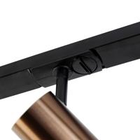 QAZQA 1-fase railsysteem donkerbrons met 4 spots en I voeding - thumbnail