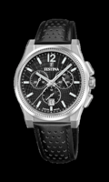 Horlogeband Festina F20060-1 / F20060-4 Leder Zwart - thumbnail