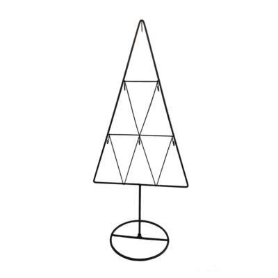 Kerstboom met haken metaal zwart 61 cm | 16 stuks
