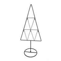 Kerstboom met haken metaal zwart 61 cm | 16 stuks - thumbnail